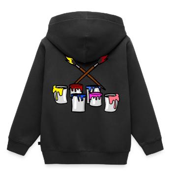 pinceau couleur peintre artiste Travail - Sweat Premium à capuche enfant bio - noir - Dos - AI Model Kid Male (0cm)