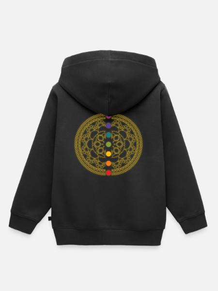 7 Chakras Chakra Spirituality Meditation Gift - Kids Premium Organic Hoodie - black