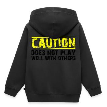 La prudence ne joue pas bien avec les autres 27 - Sweat Premium à capuche enfant bio - noir - Dos - AI Model Kid Male (0cm)