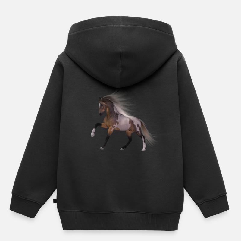 Pferd Geschenk Geschenkidee - Kinder Premium Organic Hoodie - Schwarz
