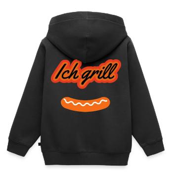 ich grill !!!! | Grillmeister - Kinder Premium Organic Hoodie - Schwarz - Hinten - AI Model Kid Male (0cm)