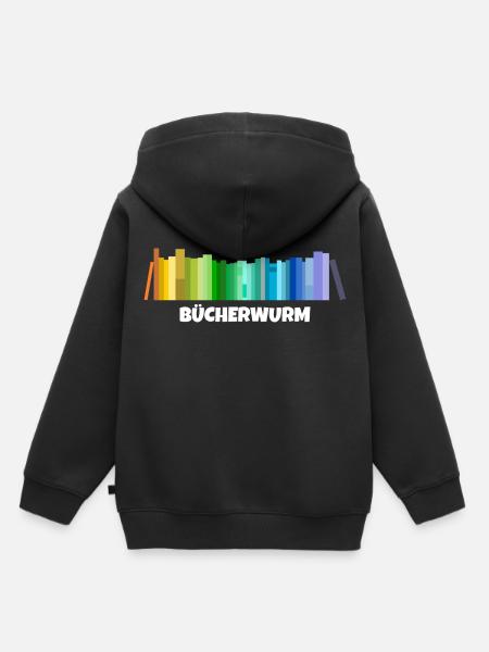 Bücherwurm - Kinder Premium Organic Hoodie - Schwarz