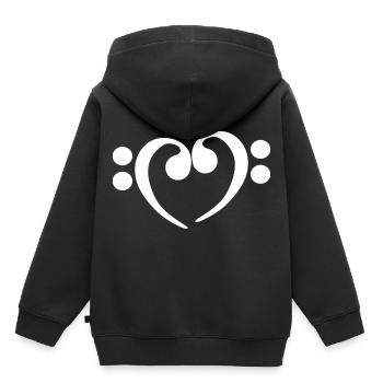 Basses musiciens basse- bassist de la musique cadeau - Sweat Premium à capuche enfant bio - noir - Dos - AI Model Kid Male (0cm)