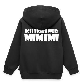 J'écoute seulement MIMIMI - Sweat Premium à capuche enfant bio - noir - Dos - AI Model Kid Male (0cm)