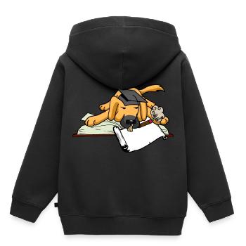 Hund Student Studium Uni Universität Gelehrter Abi - Kinder Premium Organic Hoodie - Schwarz - Hinten - AI Model Kid Male (0cm)