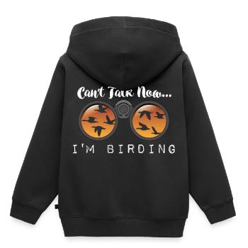 Ornithologie Ornithologie Oiseaux - Sweat Premium à capuche enfant bio - noir - Dos - AI Model Kid Male (0cm)