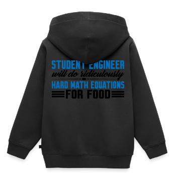 Fera des équations mathématiques ridiculement difficiles pour la nourriture4 - Sweat Premium à capuche enfant bio - noir - Dos - AI Model Kid Male (0cm)