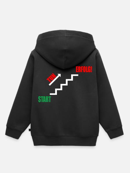 Treppe Erfolg durch Tun - Kinder Premium Organic Hoodie - Schwarz