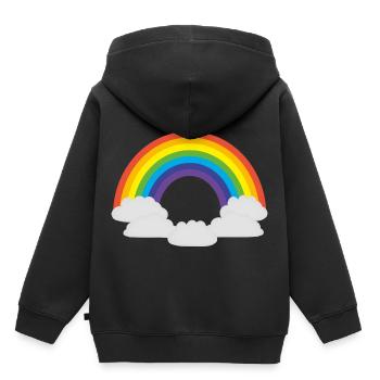 rainbow sun clouds weather rainbow sun cloud38 - Kids Premium Organic Hoodie - black - Back - AI Model Kid Male (0cm)