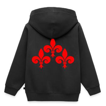 French Lily Fleur de Lis - Kids Premium Organic Hoodie - black - Back - AI Model Kid Male (0cm)