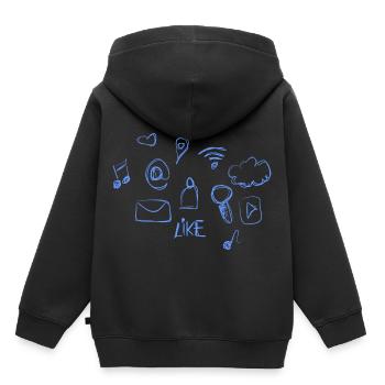 médias sociaux - Sweat Premium à capuche enfant bio - noir - Dos - AI Model Kid Male (0cm)