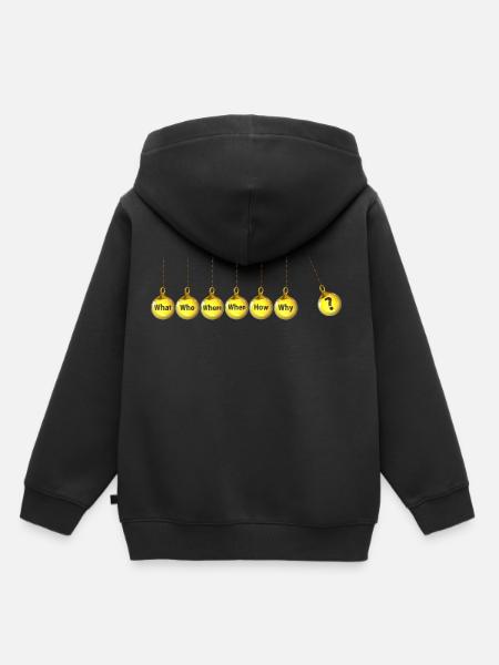Fragen - Kinder Premium Organic Hoodie - Schwarz