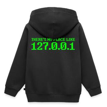 127.0.0.1 ordinateur nerd outsider informatique science - Sweat Premium à capuche enfant bio - noir - Dos - AI Model Kid Male (0cm)