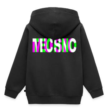 techno music dj raver dubstep edm trance party - Kinder Premium Organic Hoodie - Schwarz - Hinten - AI Model Kid Male (0cm)