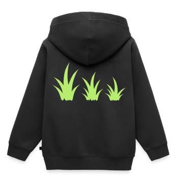 Gras Grasbüschel Vorlage Dekoration Clipart Design - Kinder Premium Organic Hoodie - Schwarz - Hinten - AI Model Kid Male (0cm)