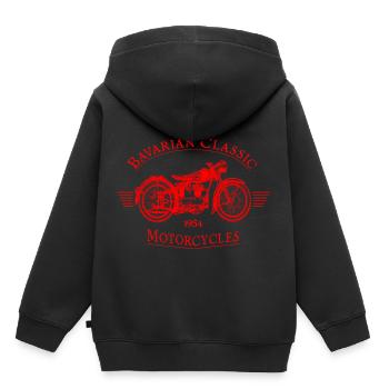 Motos Bavaroises Classiques - rouge - Sweat Premium à capuche enfant bio - noir - Dos - AI Model Kid Male (0cm)
