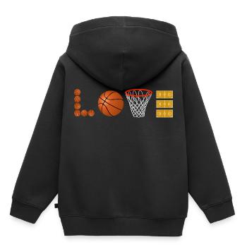 Love Basketball Sport Slamdunk Fan Ball Liebhaber - Kinder Premium Organic Hoodie - Schwarz - Hinten - AI Model Kid Male (0cm)