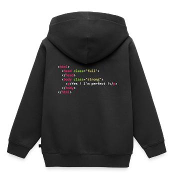 HTML perfect - Sweat Premium à capuche enfant bio - noir - Dos - AI Model Kid Male (0cm)