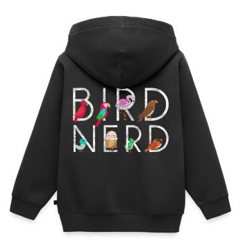 troupeau oiseaux d'oiseaux oiseau amant cadeau - Sweat Premium à capuche enfant bio - noir - Dos - AI Model Kid Male (0cm)