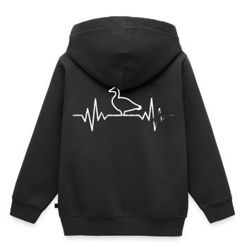 Ente - Kinder Premium Organic Hoodie - Schwarz - Hinten - AI Model Kid Male (0cm)