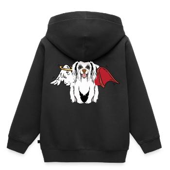 Enfers, Chien, Ange, Diable, Céleste, Diable, Chiens - Sweat Premium à capuche enfant bio - noir - Dos - AI Model Kid Male (0cm)