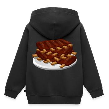 spare ribs fleisch schweinefleisch lebensmittel - Kinder Premium Organic Hoodie - Schwarz - Hinten - AI Model Kid Male (0cm)
