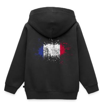 France drapeau cadeau drapeau français - Sweat Premium à capuche enfant bio - noir - Dos - AI Model Kid Male (0cm)