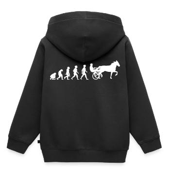 Evolution trot racing chevaux de course de chevaux - Sweat Premium à capuche enfant bio - noir - Dos - AI Model Kid Male (0cm)