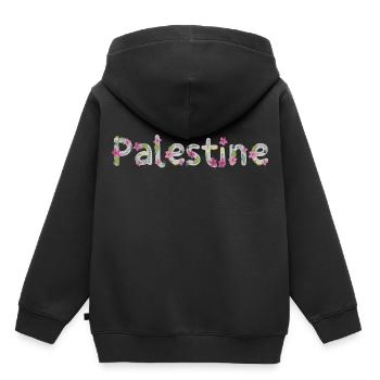 Fleur de Palestine - Fleur de Palestine - Sweat Premium à capuche enfant bio - noir - Dos - AI Model Kid Male (0cm)