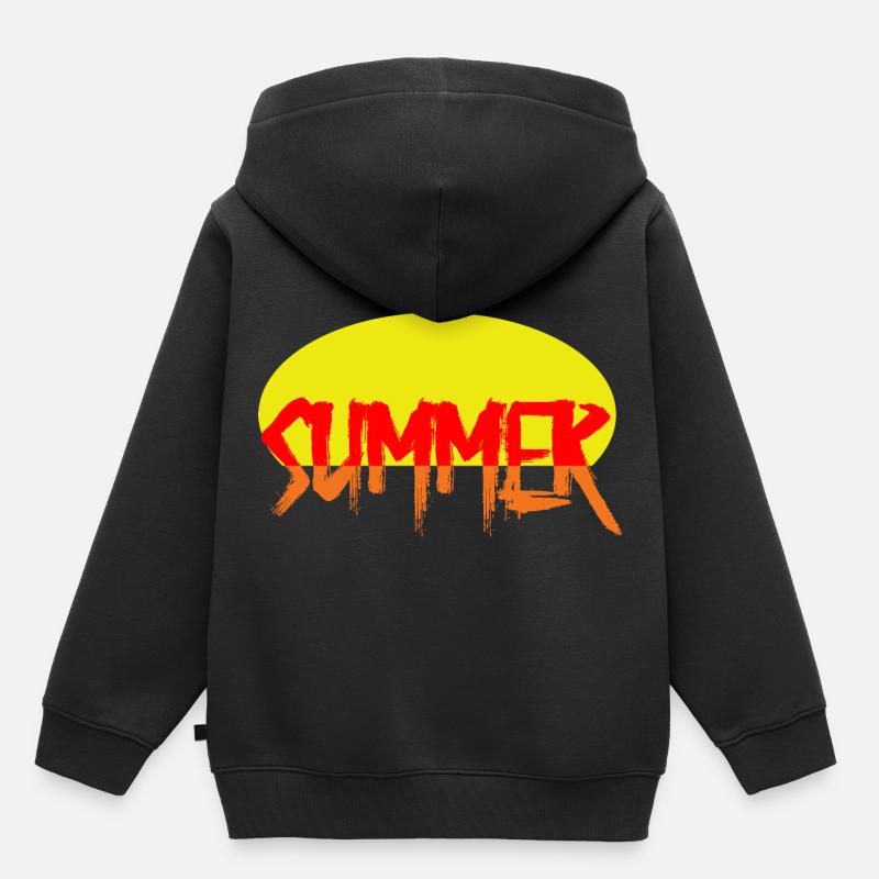 Été Sommer - Sweat Premium à capuche enfant bio - noir