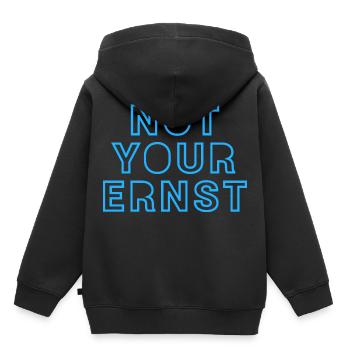 NOT YOUR ERNST - Kinder Premium Organic Hoodie - Schwarz - Hinten - AI Model Kid Male (0cm)