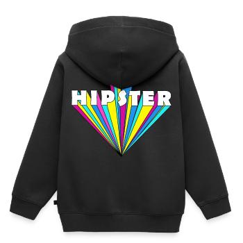Typographie de hipster. - Sweat Premium à capuche enfant bio - noir - Dos - AI Model Kid Male (0cm)