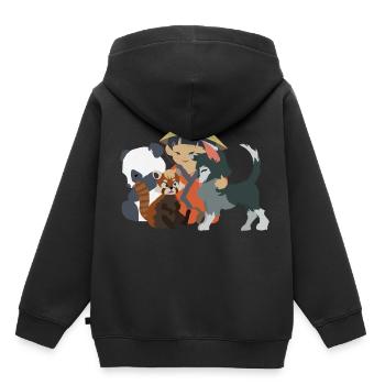 Petit enfant asiatique - Sweat Premium à capuche enfant bio - noir - Dos - AI Model Kid Male (0cm)