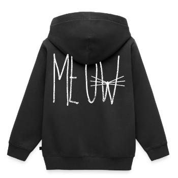 Miau Shirt - Kinder Premium Organic Hoodie - Schwarz - Hinten - AI Model Kid Male (0cm)