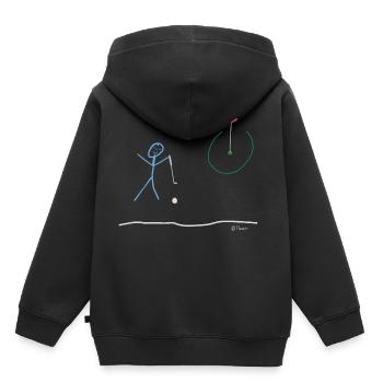 Golf personnages en bâtons, drôle de loisirs Sport - Sweat Premium à capuche enfant bio - noir - Dos - AI Model Kid Male (0cm)