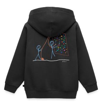 Escalade homme-bâton, mur d’escalade, en rappel - Sweat Premium à capuche enfant bio - noir - Dos - AI Model Kid Male (0cm)
