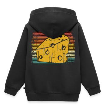 Käse - Kinder Premium Organic Hoodie - Schwarz - Hinten - AI Model Kid Male (0cm)