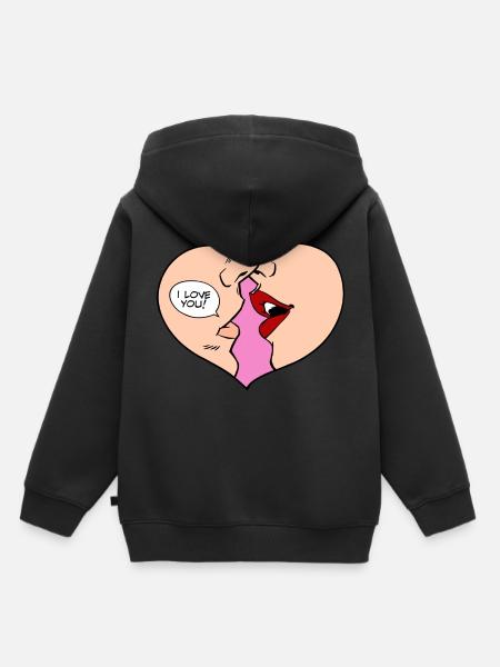 Ich Liebe Dich - Kinder Premium Organic Hoodie - Schwarz