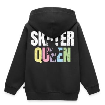 Skateboard Skater Queen Ollie Fille - Sweat Premium à capuche enfant bio - noir - Dos - AI Model Kid Male (0cm)