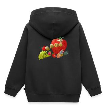 fruit - Sweat Premium à capuche enfant bio - noir - Dos - AI Model Kid Male (0cm)