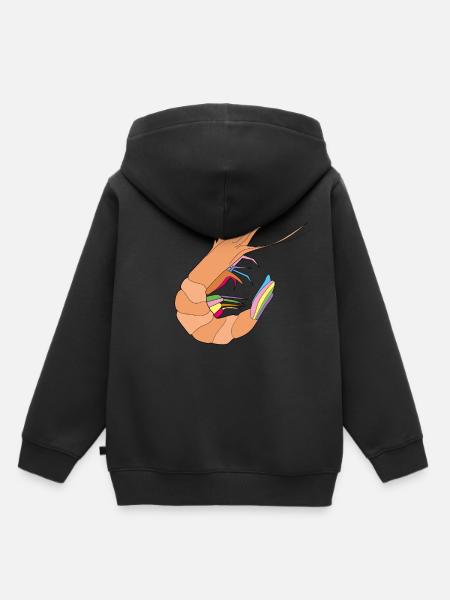 Garnele - Kinder Premium Organic Hoodie - Schwarz