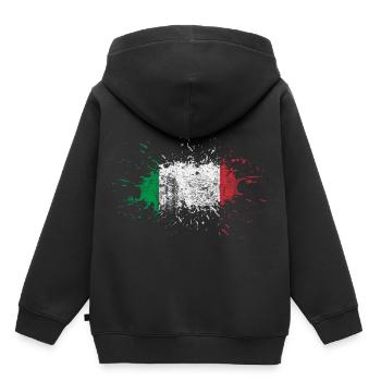 Italie drapeau cadeau drapeau italien - Sweat Premium à capuche enfant bio - noir - Dos - AI Model Kid Male (0cm)