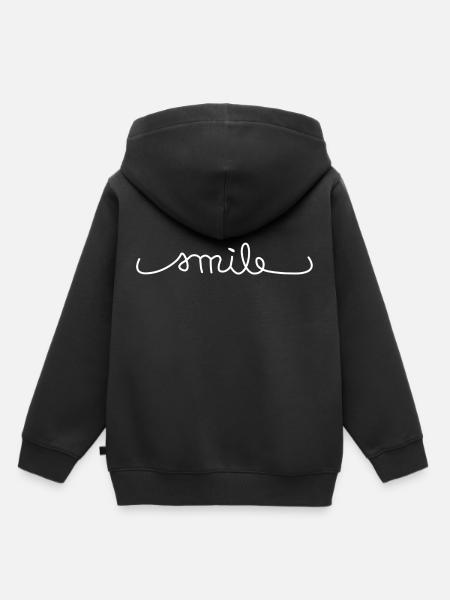 Smile Geschenk Lachen Lächeln Sprüche shirt - Kinder Premium Organic Hoodie - Schwarz
