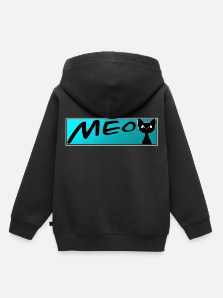 chat mignon MEOW chats chat chat - Sweat Premium à capuche enfant bio - noir