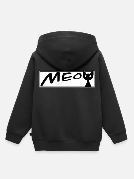 chat mignon MEOW chats chat chat - Sweat Premium à capuche enfant bio - noir