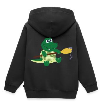 Voile de bateau pagaie bateau à rames segelboot19 - Sweat Premium à capuche enfant bio - noir - Dos - AI Model Kid Male (0cm)