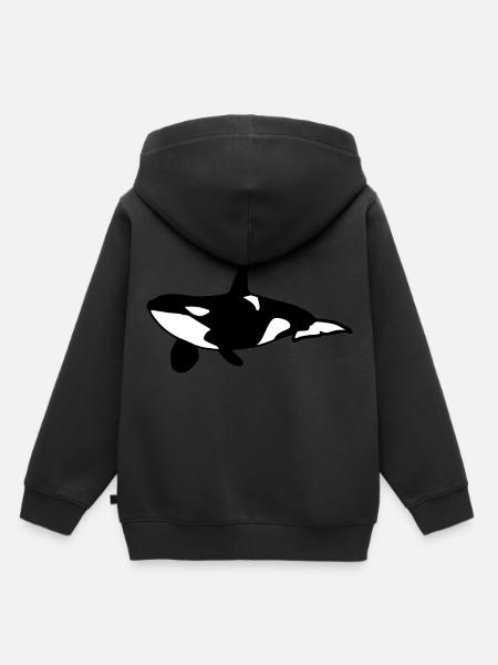 Orca Wal Meer - Kinder Premium Organic Hoodie - Schwarz