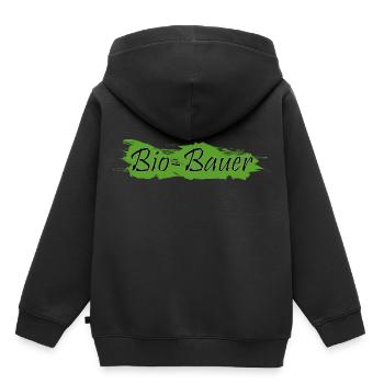 Bio-Bauer - Kinder Premium Organic Hoodie - Schwarz - Hinten - AI Model Kid Male (0cm)
