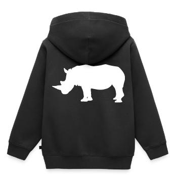 Nashorn - Kinder Premium Organic Hoodie - Schwarz - Hinten - AI Model Kid Male (0cm)