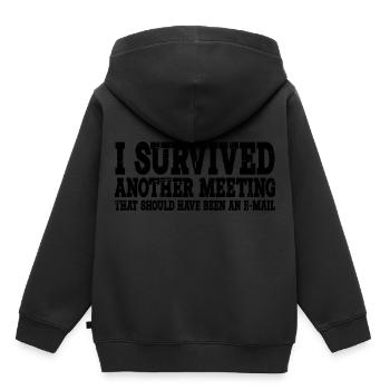 I Survived Another Meeting 15 - Kids Premium Organic Hoodie - black - Back - AI Model Kid Male (0cm)